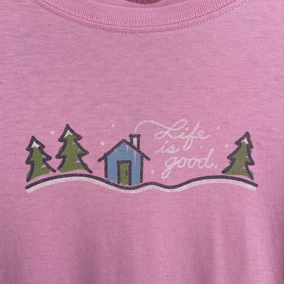 LIFE IS GOOD Top Womens M Village Relaxed Fit Long Sleeve Cotton Pink - Picture 8 of 16